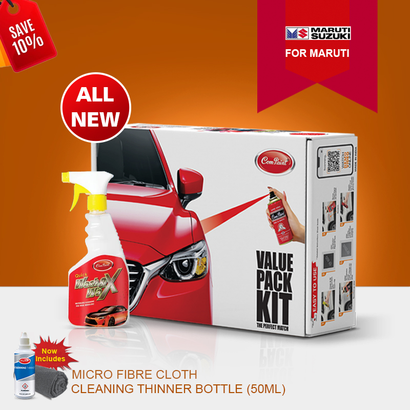 Maruti Suzuki Car Care Value Pack Kit Wash Wax Com Paint - Alto K10 Fire Brick Red Spray Paint
