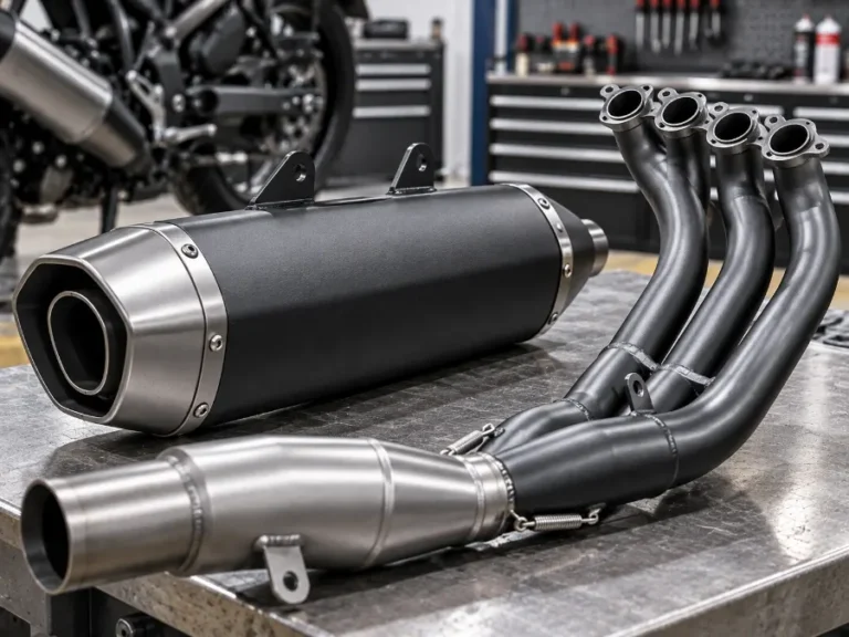 Heat-resistant coated motorcycle silencer and exhaust manifold