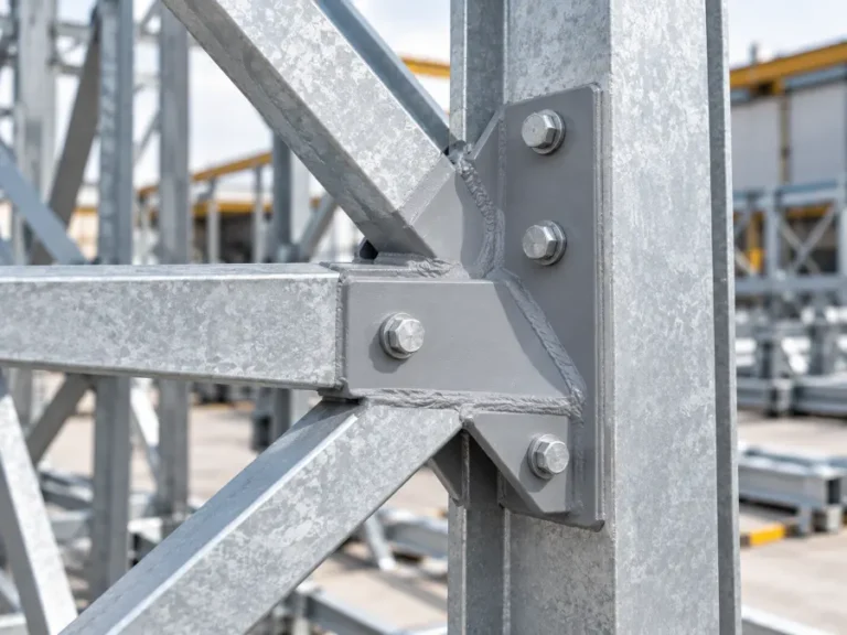 Zinc-rich primer on a steel structure joint