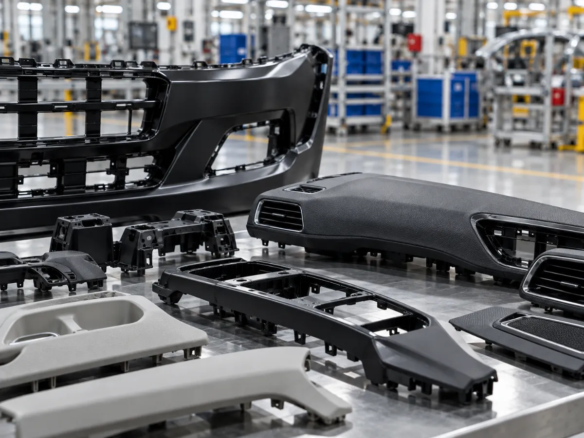 Injection-moulded PP and ABS automotive plastic parts